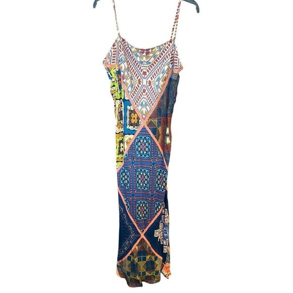 Anthropologie Conditions Apply Sz L NWT Blue Chloe Maxi Slip Dress - Picture 3 of 15